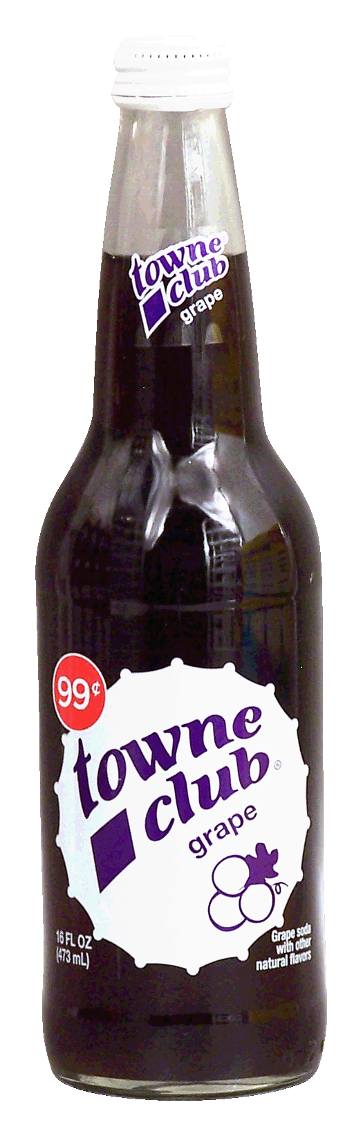 towne club  grape soda with other natural flavors Full-Size Picture